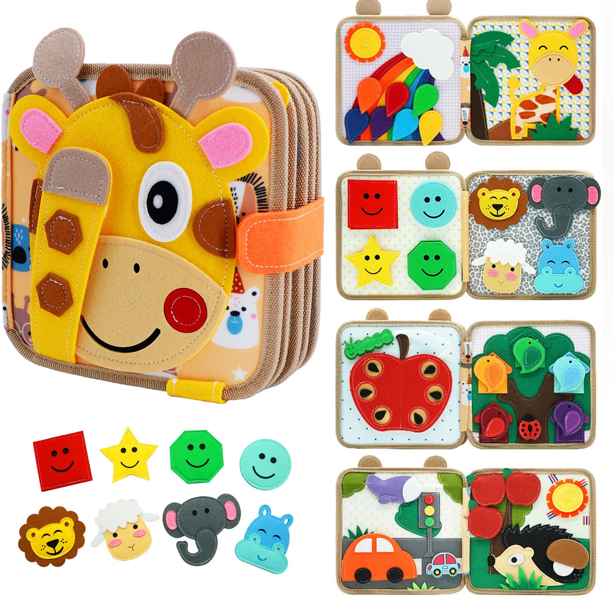 Montessori Busy Board Book for Toddlers – Sensory Learning Toy