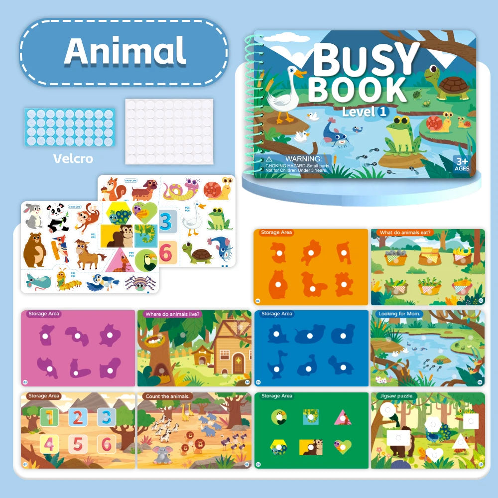 A Color Kids Quiet Busy Sticker Book – Montessori Travel Toy