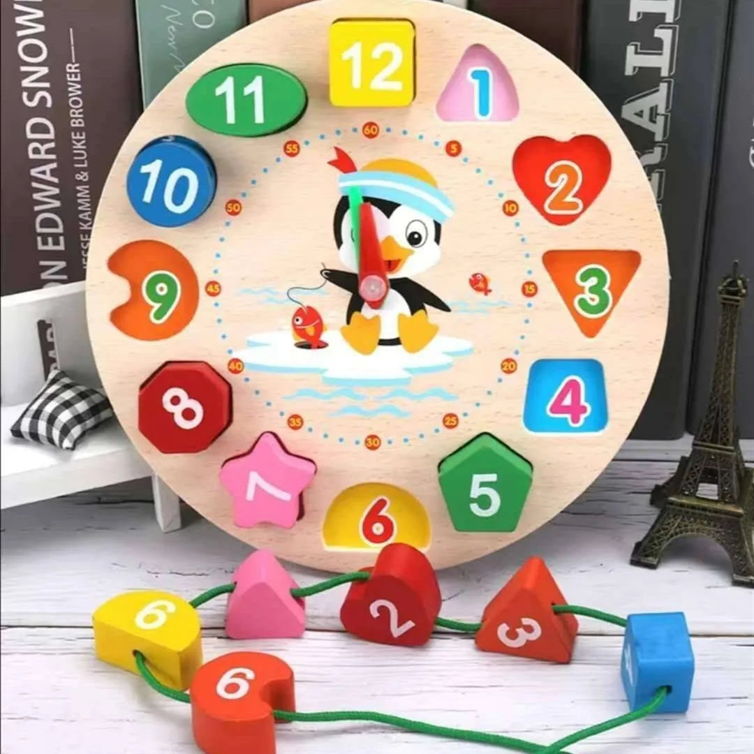 WT411 Color Montessori Wooden Shape Sorting Blocks Puzzle Toy