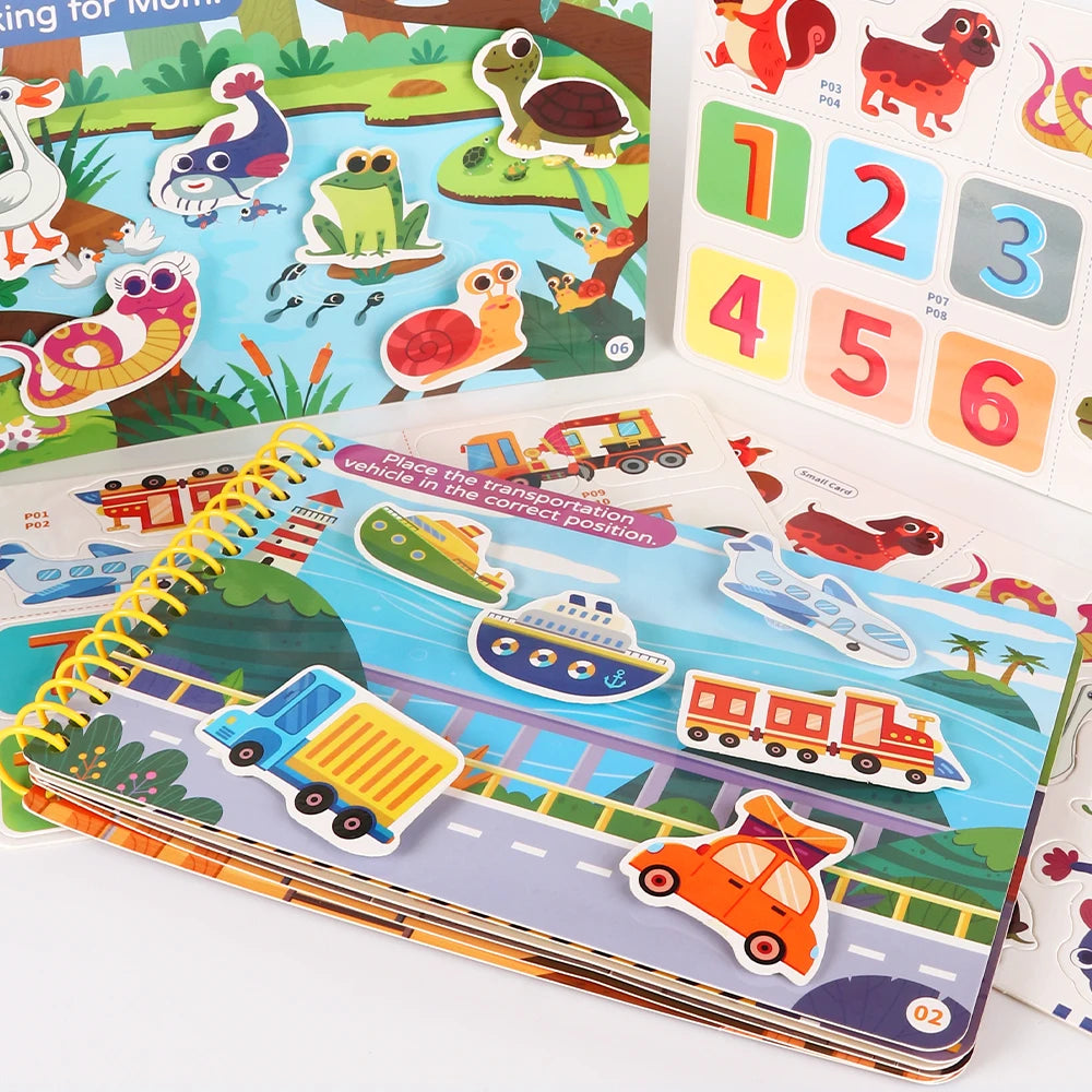 Kids Quiet Busy Sticker Book – Montessori Travel Toy