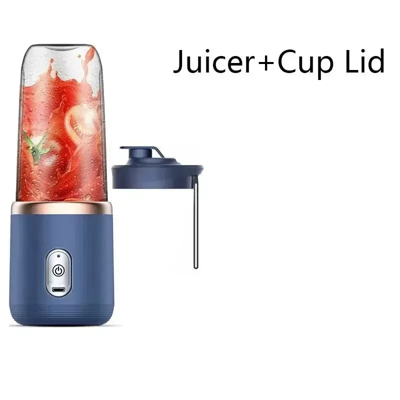 Single Cup Blue Color Portable USB Blender Juicer Cup 400 ml For Travel Smoothies