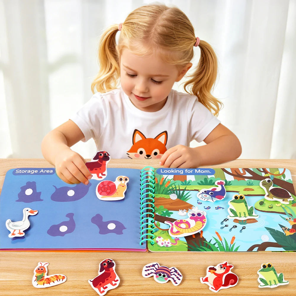 Kids Quiet Busy Sticker Book – Montessori Travel Toy