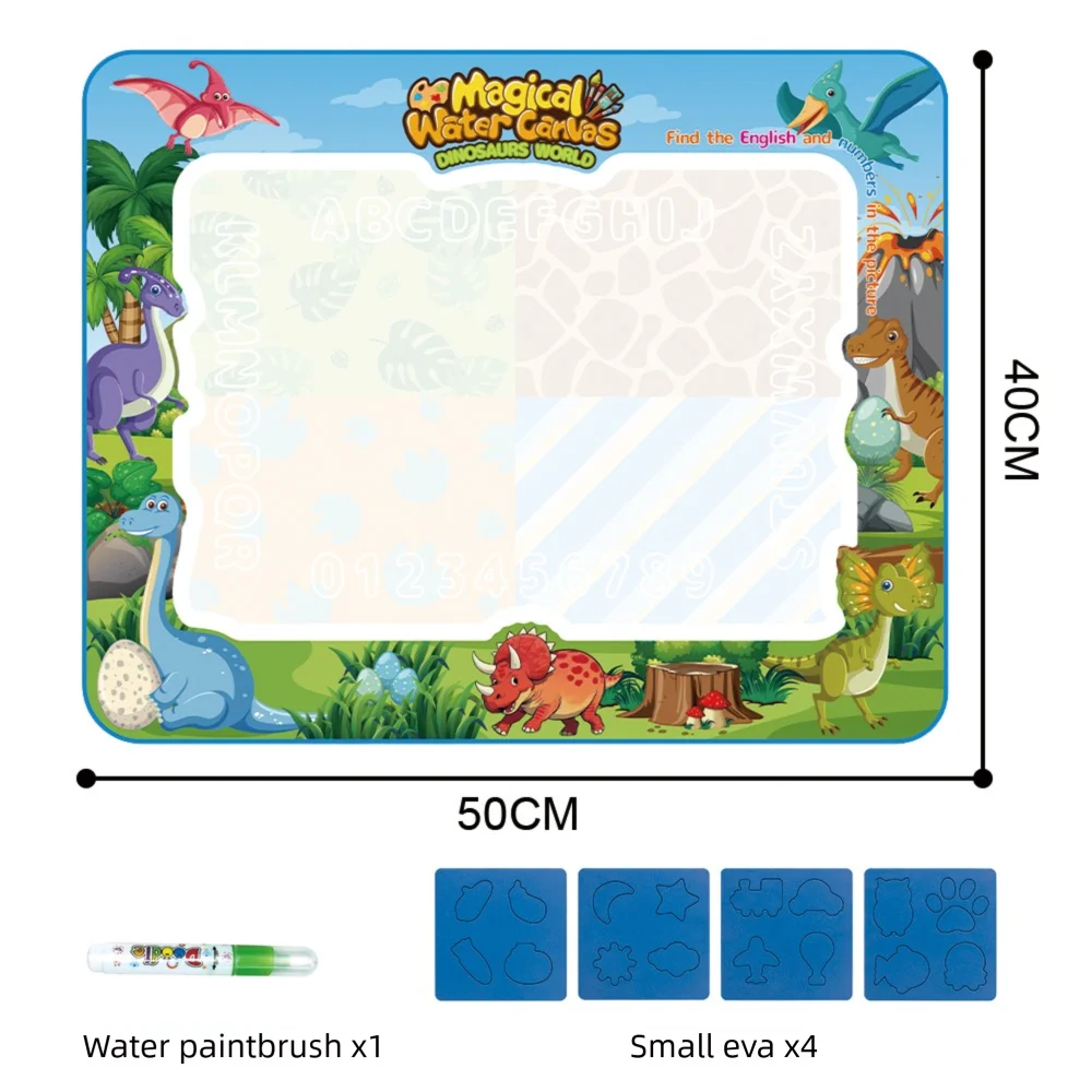 50x40cm dinosaur Color Magic Water Drawing Mat For Kids – Reusable Mess-Free Doodle Board