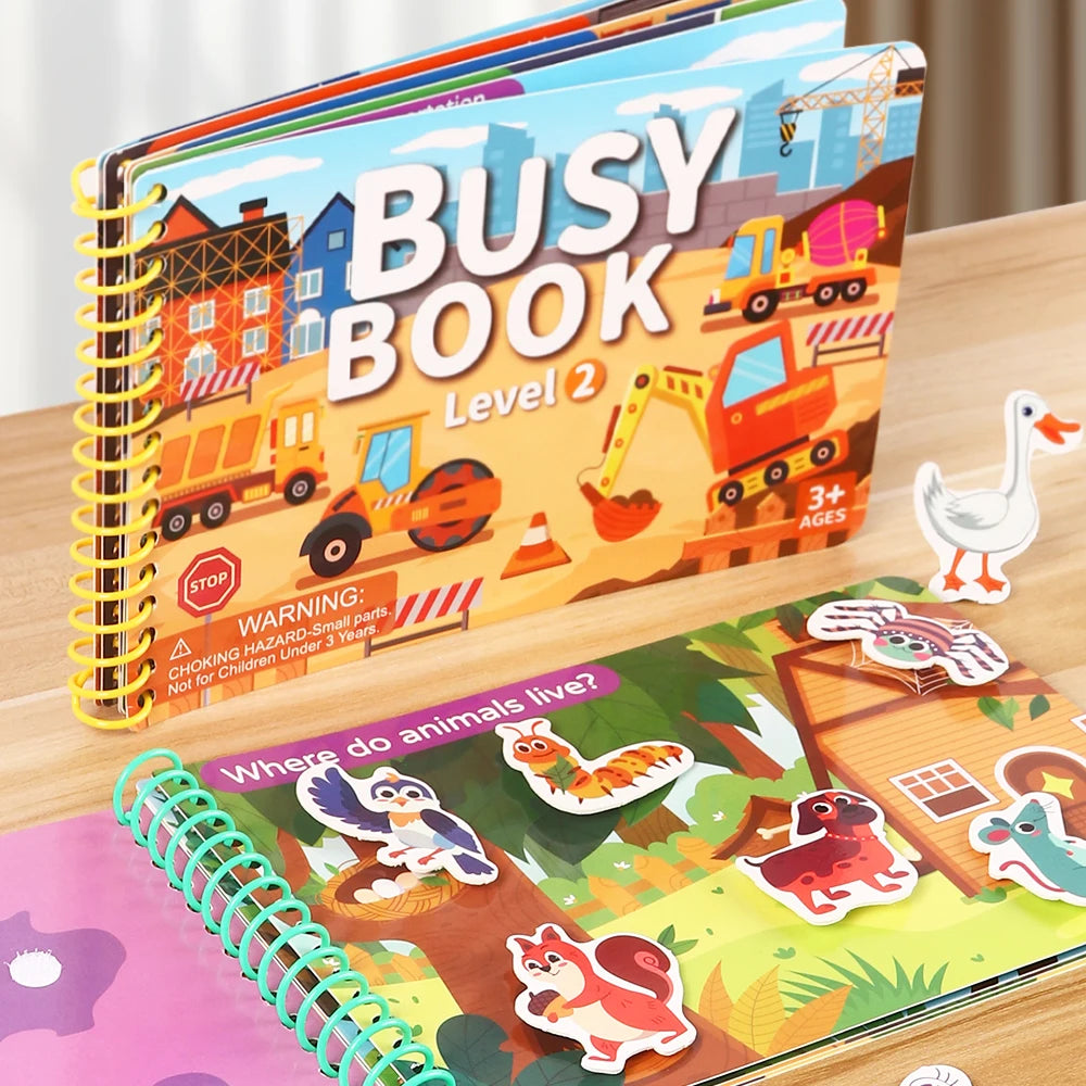 Kids Quiet Busy Sticker Book – Montessori Travel Toy