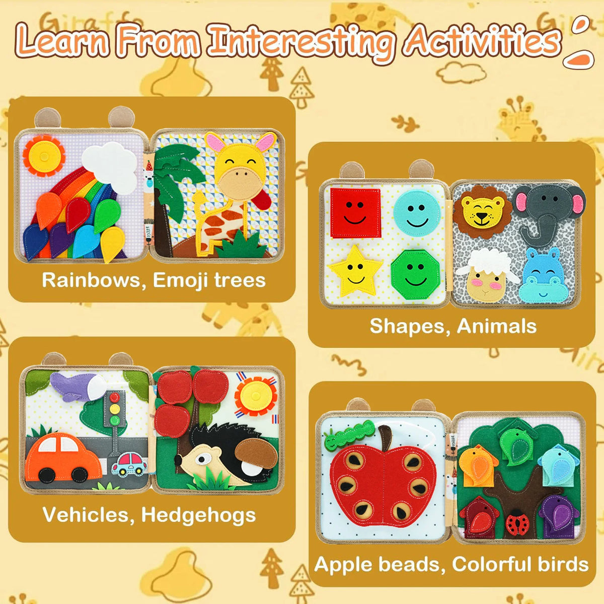 Montessori Busy Board Book for Toddlers – Sensory Learning Toy