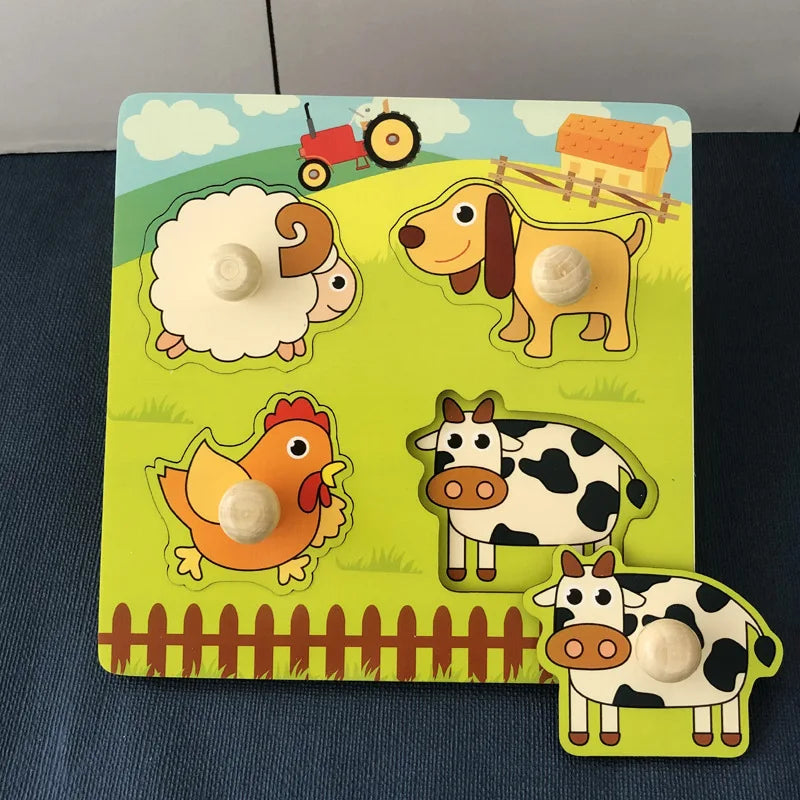 HH052 Color Montessori Wooden Shape Sorting Blocks Puzzle Toy