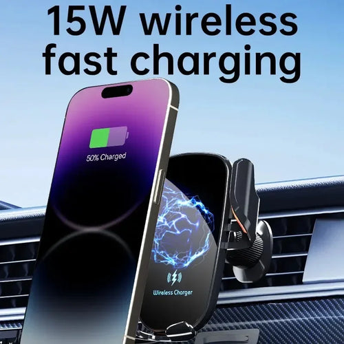 30W Wireless Car Charger Mount With Manual Clamping
