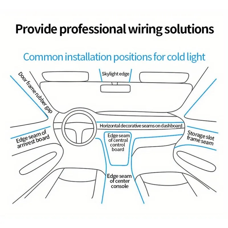 5 m LED EL Wire Car Interior Neon Ambient Strip Light