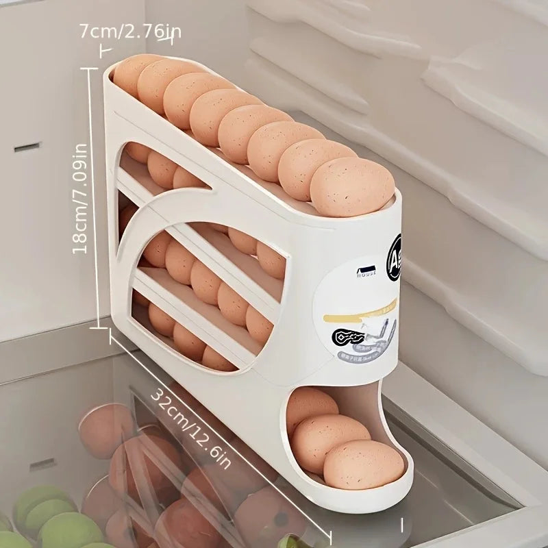 3-Tier Rolling Egg Storage Container for Fridge
