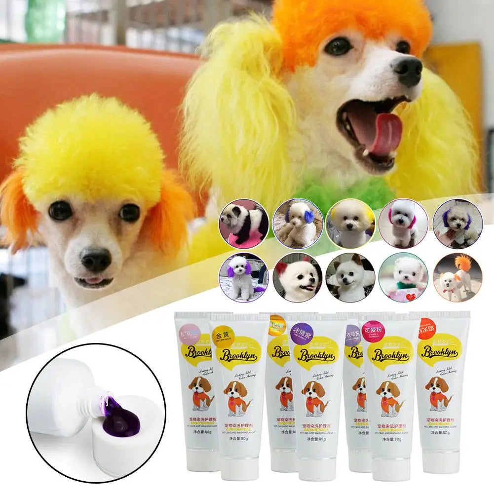 Pet Hair Dye Cream for Dogs and Cats – Bright Long-Lasting Color