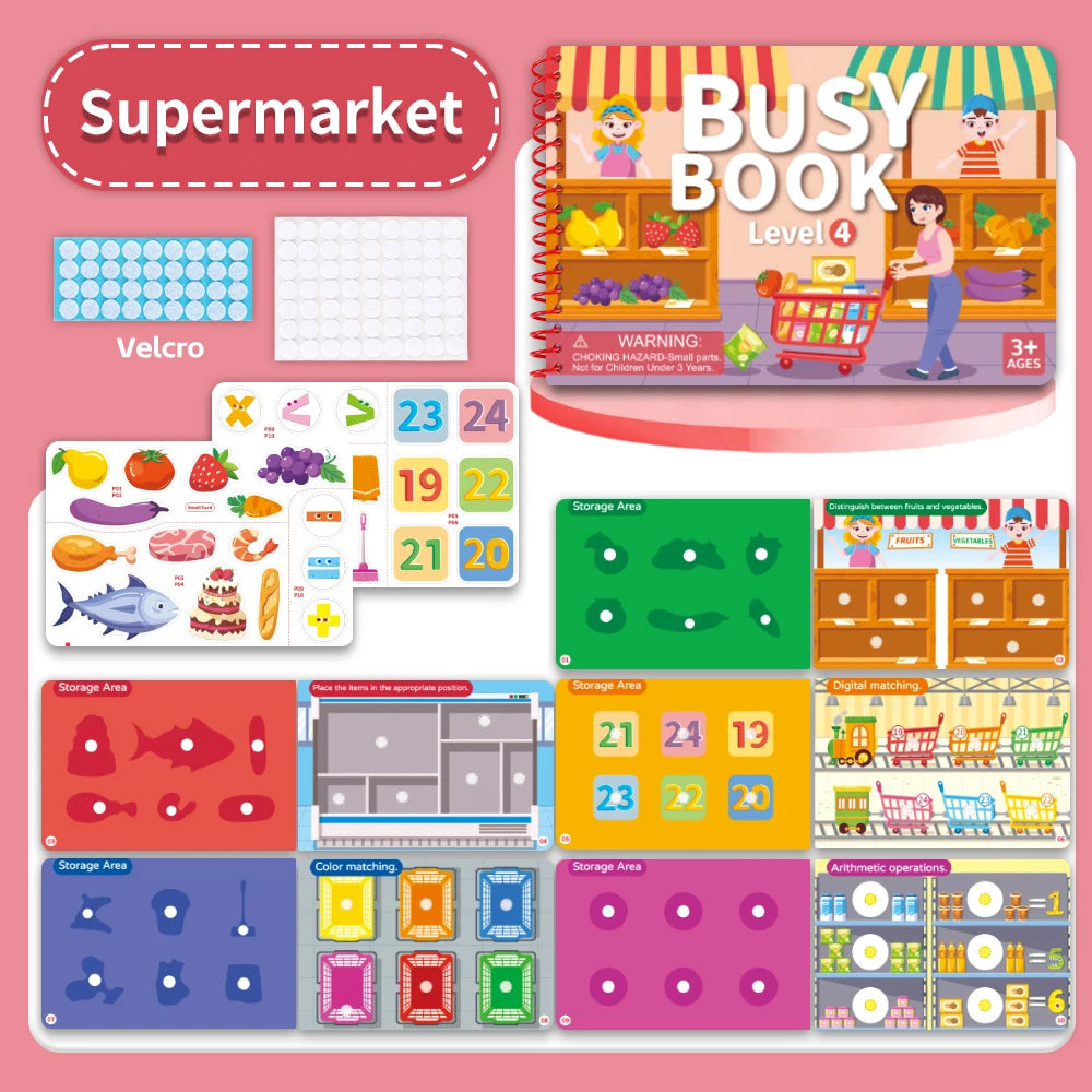 D Color Kids Quiet Busy Sticker Book – Montessori Travel Toy
