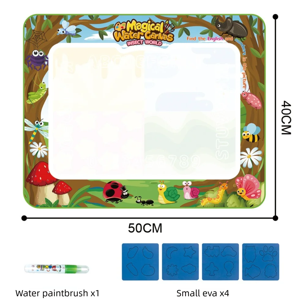 50x40cm insect Color Magic Water Drawing Mat For Kids – Reusable Mess-Free Doodle Board