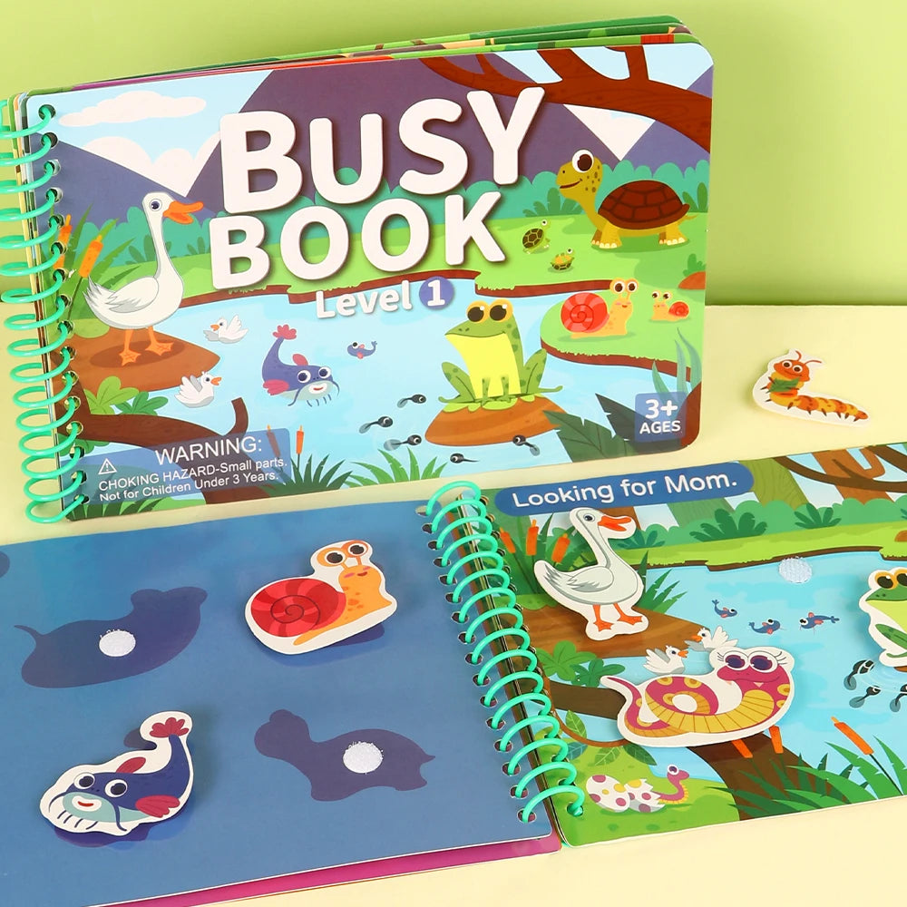 Kids Quiet Busy Sticker Book – Montessori Travel Toy