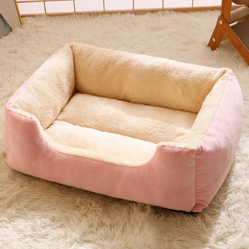 Pink Color Plush Breathable Cat Bed House for Cozy Naps