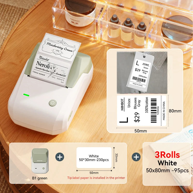 Green-50x80-3R color Bluetooth Thermal Label Printer – Portable 2-Inch Sticker Maker