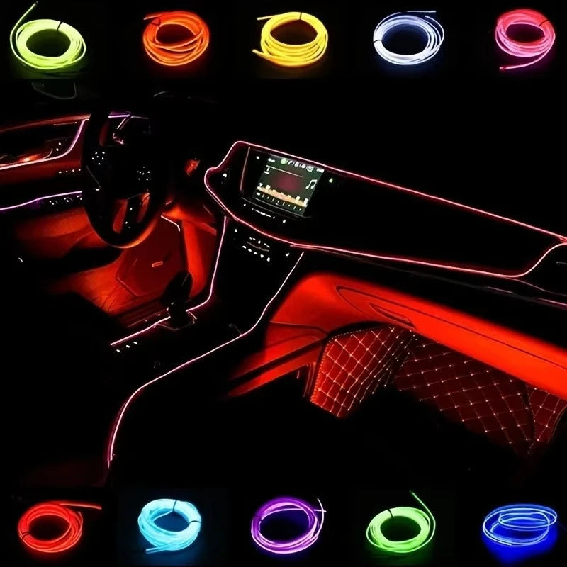 5 m LED EL Wire Car Interior Neon Ambient Strip Light