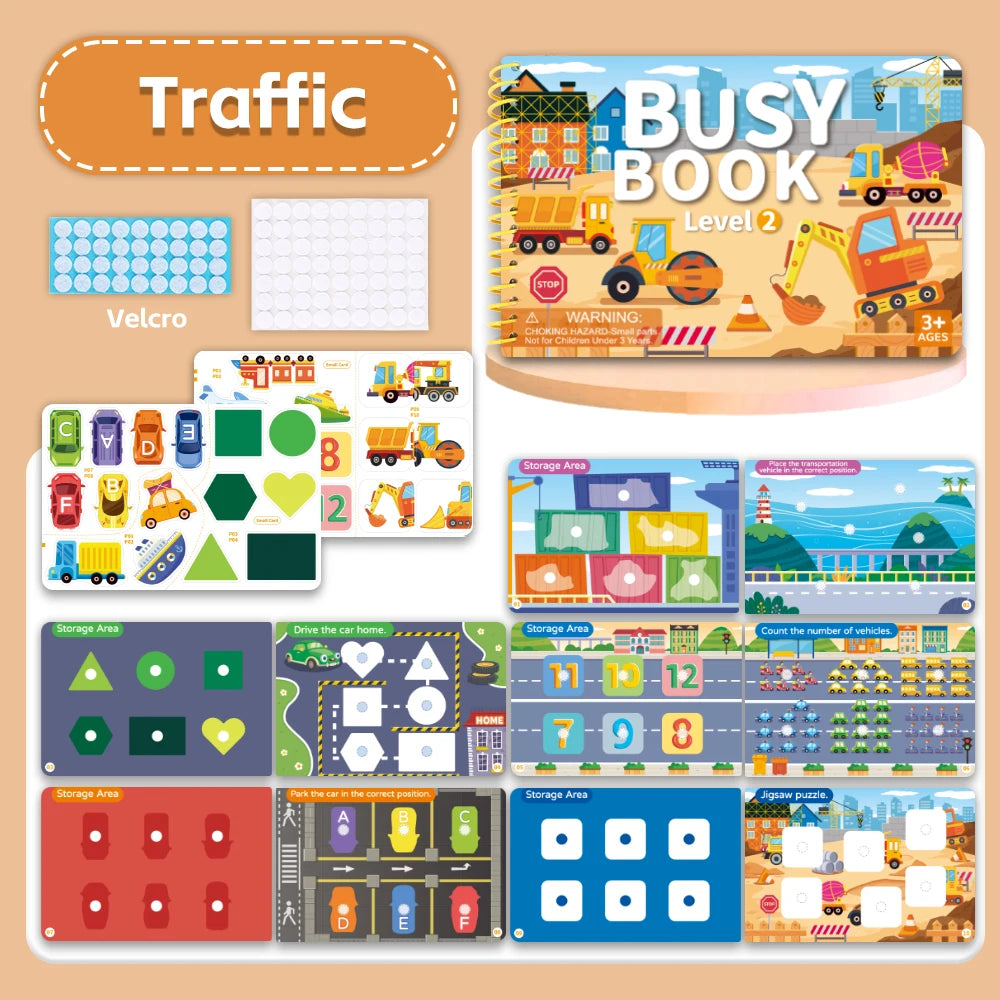 B Color Kids Quiet Busy Sticker Book – Montessori Travel Toy