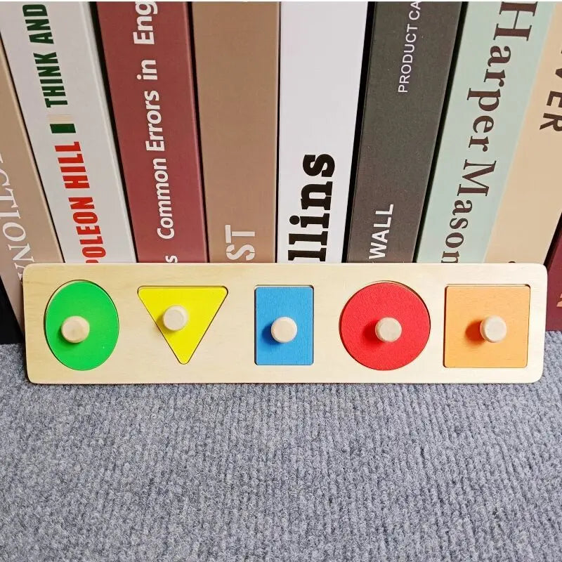 XL10903 Color Montessori Wooden Shape Sorting Blocks Puzzle Toy