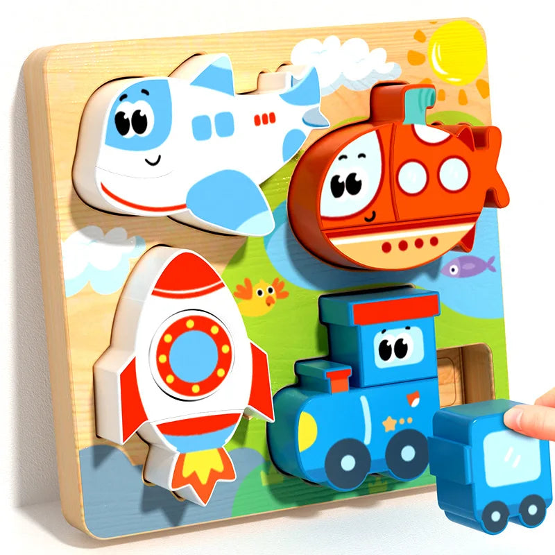 XL45504 Color Montessori Wooden Shape Sorting Blocks Puzzle Toy