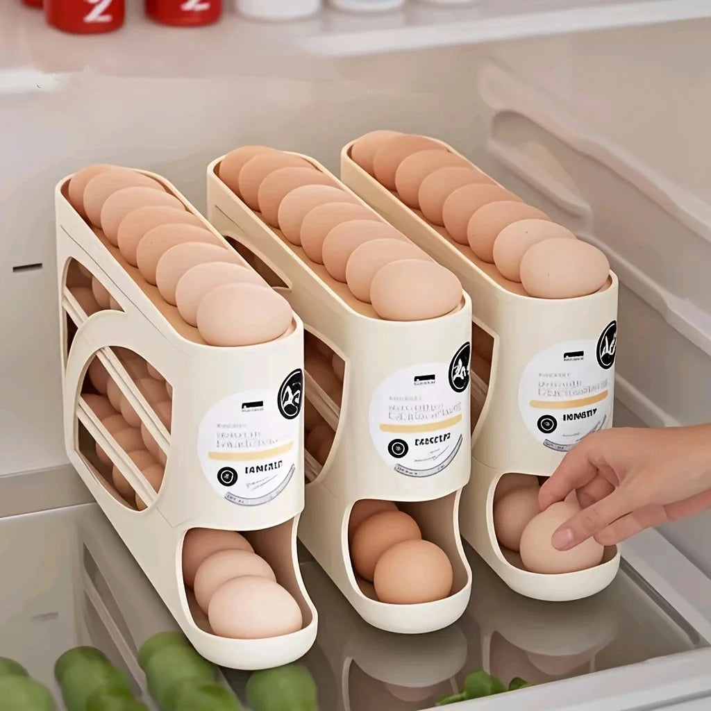 3-Tier Rolling Egg Storage Container for Fridge