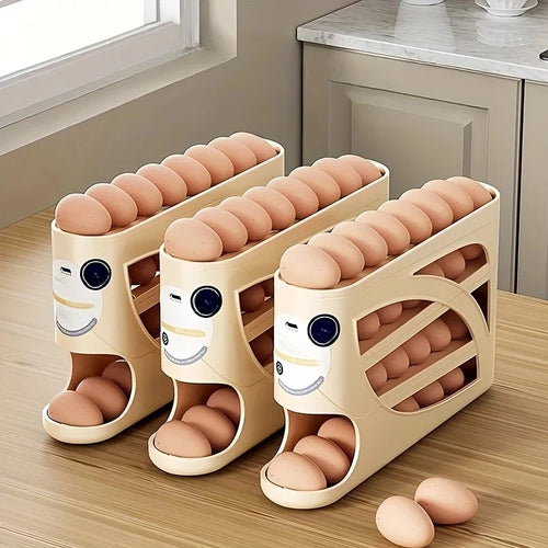 3-Tier Rolling Egg Storage Container for Fridge