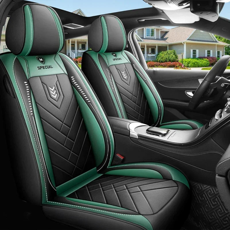 green 1pcs Color Name Universal Faux Leather Car Seat Cover – Single Front Seat