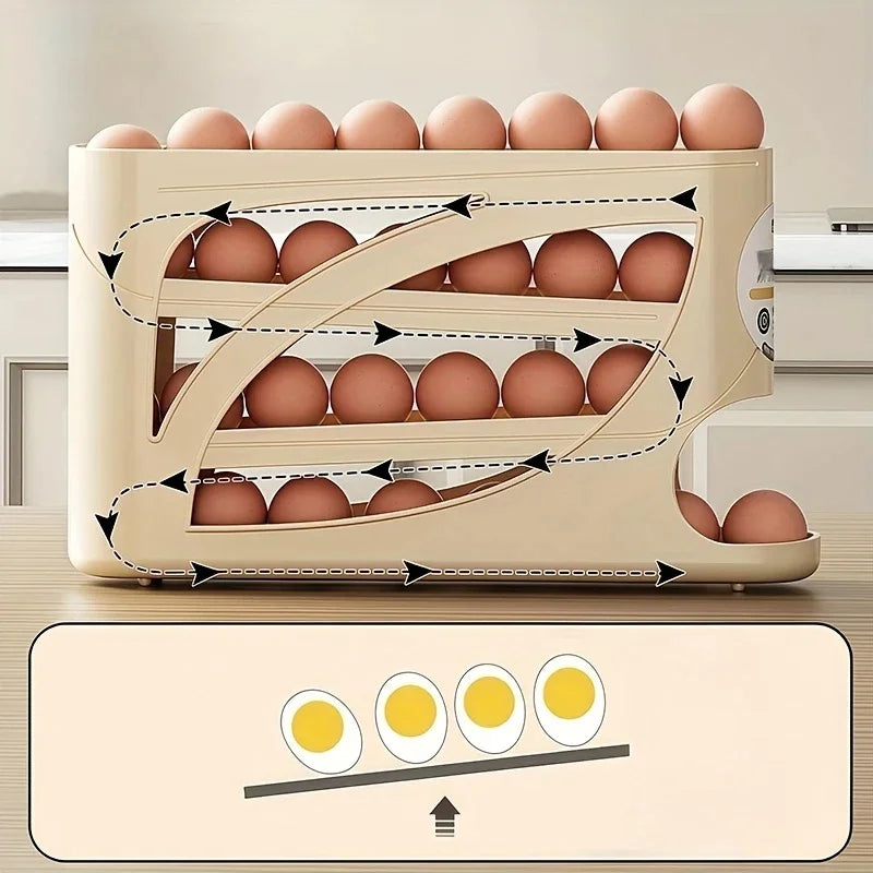 3-Tier Rolling Egg Storage Container for Fridge