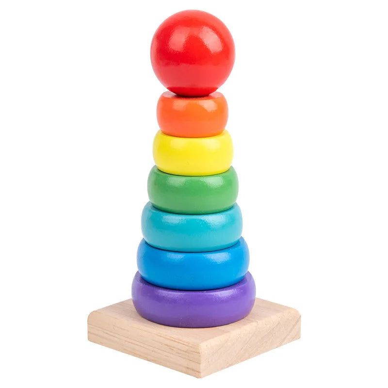 WT179 Color Montessori Wooden Shape Sorting Blocks Puzzle Toy