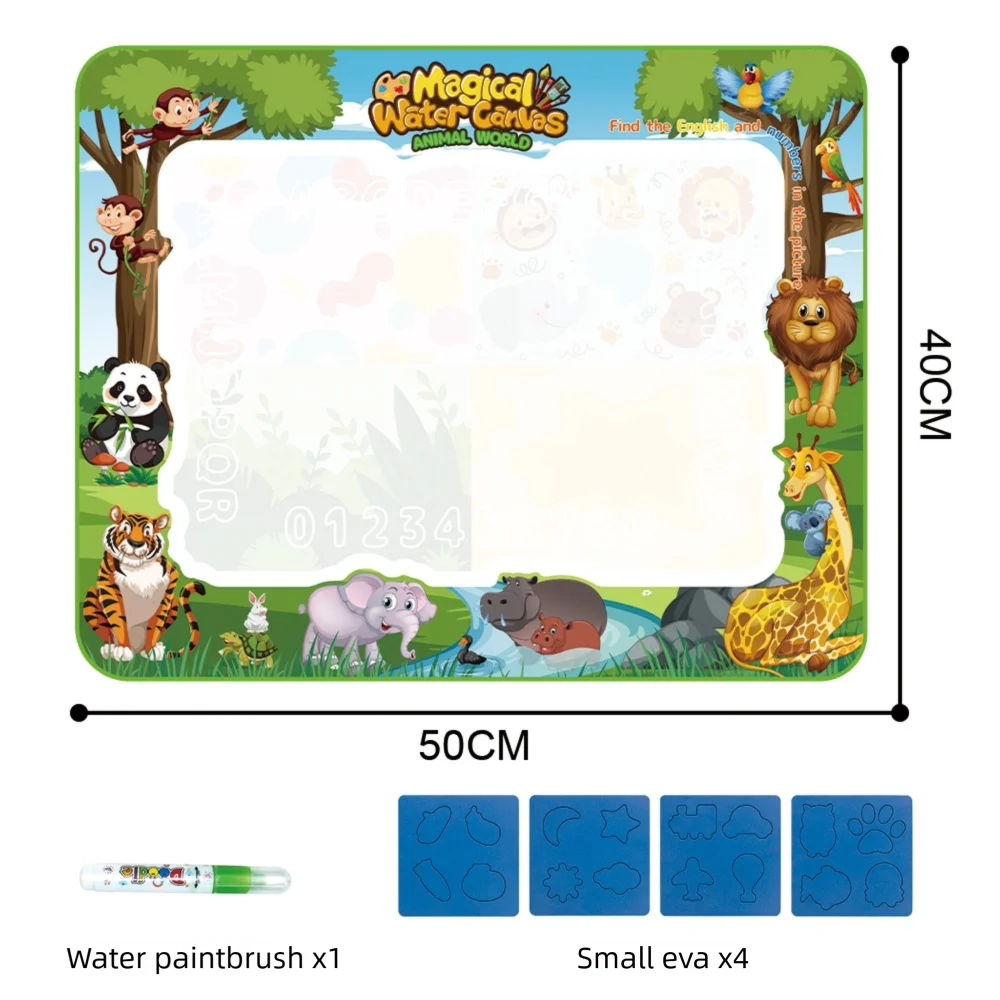 50x40cm animal Color Magic Water Drawing Mat For Kids – Reusable Mess-Free Doodle Board