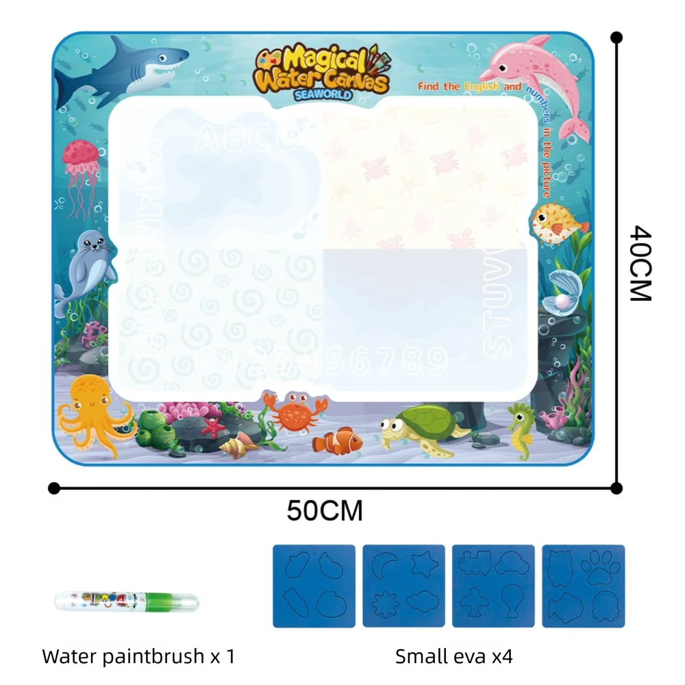 50x40cm sea Color Magic Water Drawing Mat For Kids – Reusable Mess-Free Doodle Board