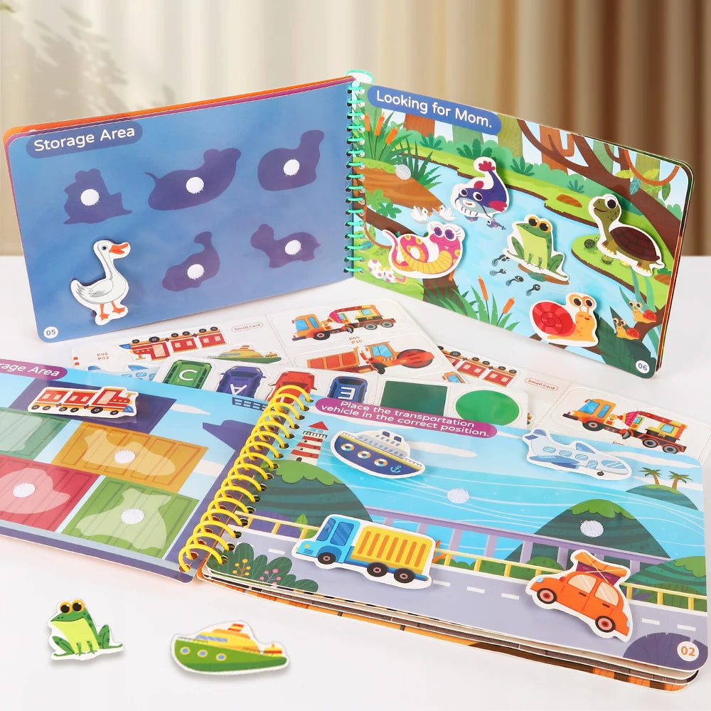 Kids Quiet Busy Sticker Book – Montessori Travel Toy