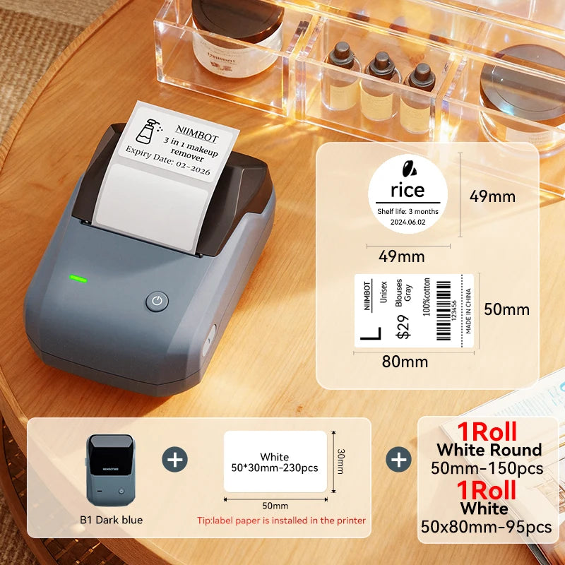 B1-Mix2 Rolls color Bluetooth Thermal Label Printer – Portable 2-Inch Sticker Maker