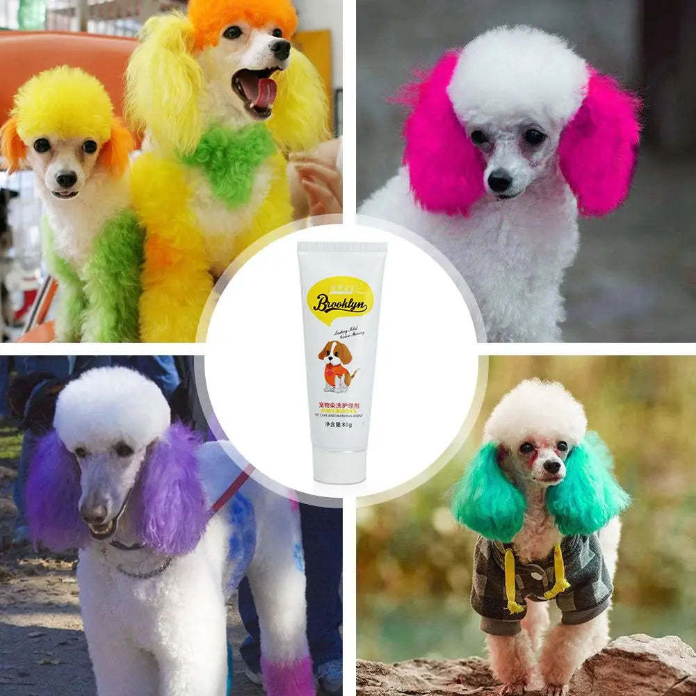 Pet Hair Dye Cream for Dogs and Cats – Bright Long-Lasting Color