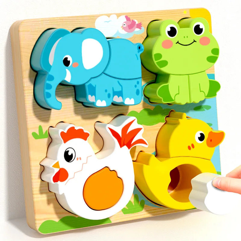 XL45501 Color Montessori Wooden Shape Sorting Blocks Puzzle Toy