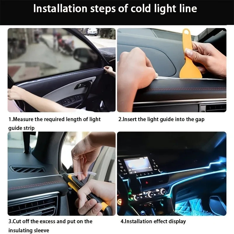 5 m LED EL Wire Car Interior Neon Ambient Strip Light