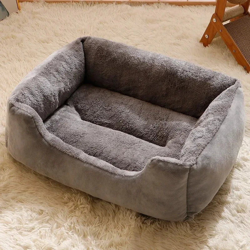 Gray Color Plush Breathable Cat Bed House for Cozy Naps