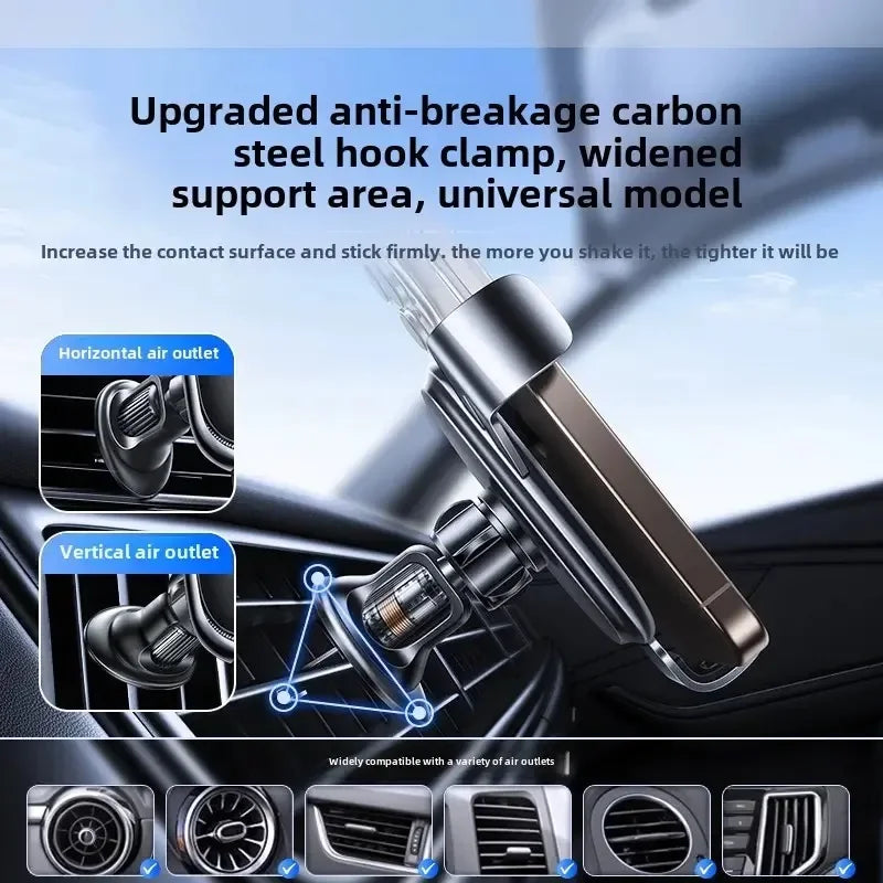 30W Wireless Car Charger Mount With Manual Clamping