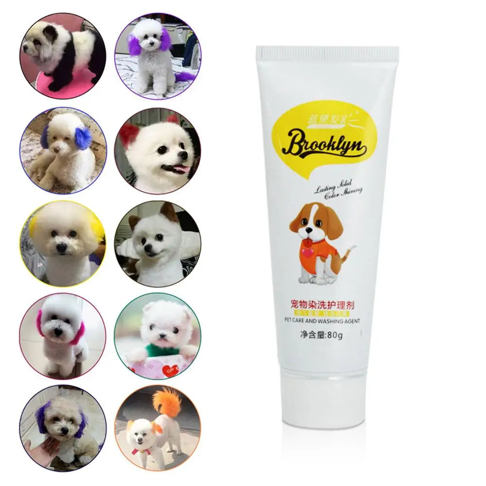 Pet Hair Dye Cream for Dogs and Cats – Bright Long-Lasting Color