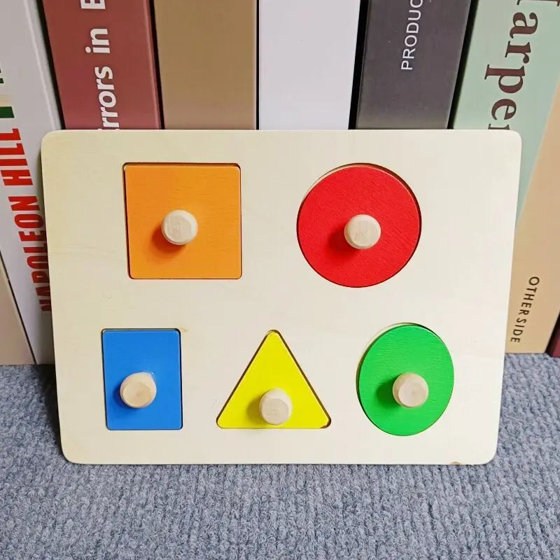 XL10904 Color Montessori Wooden Shape Sorting Blocks Puzzle Toy