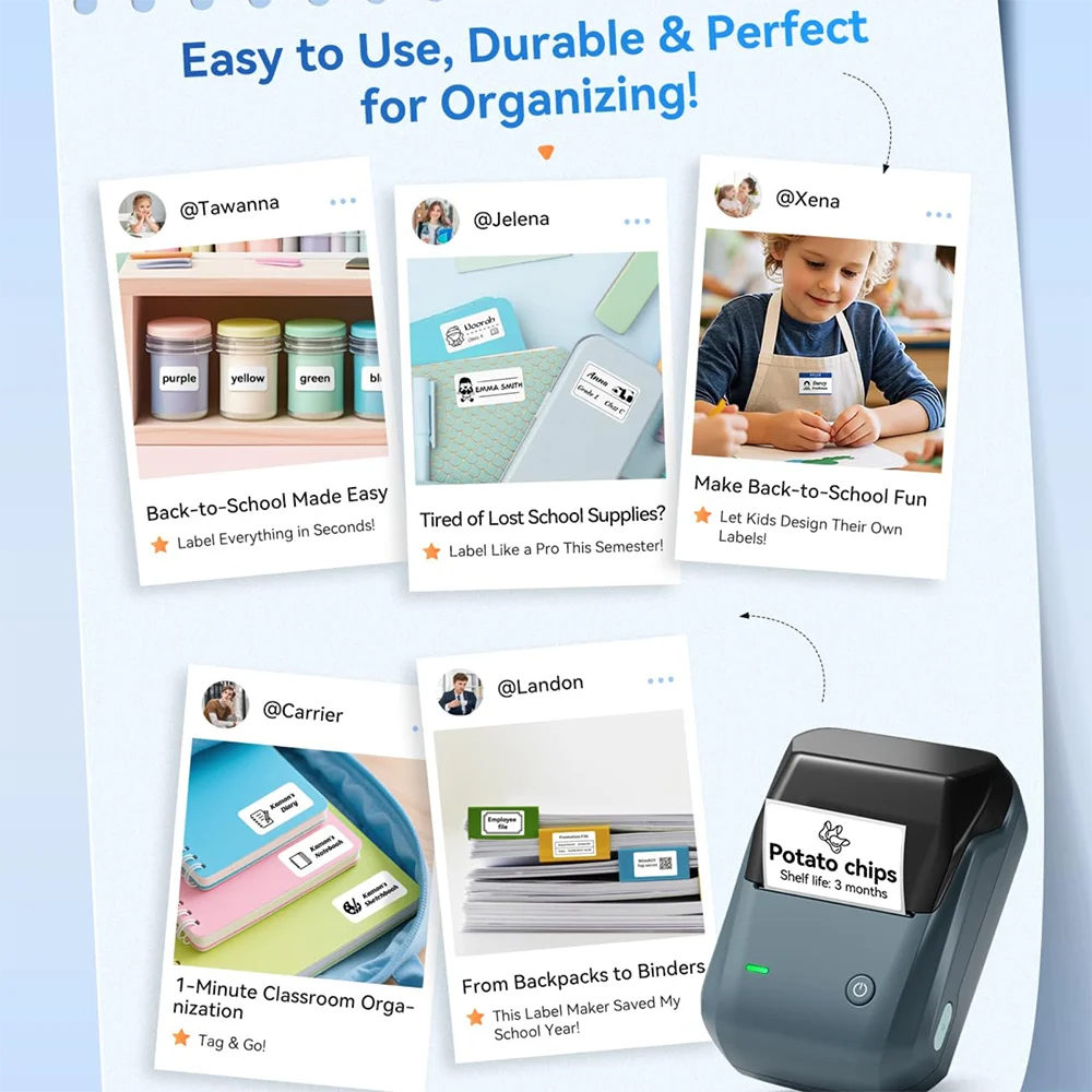 Bluetooth Thermal Label Printer – Portable 2-Inch Sticker Maker