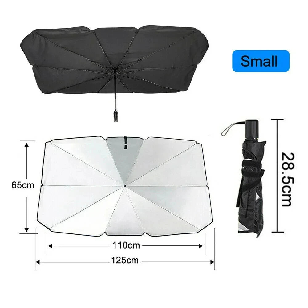Black Color Car Windshield Sunshade Umbrella – UV-Blocking Foldable Cover