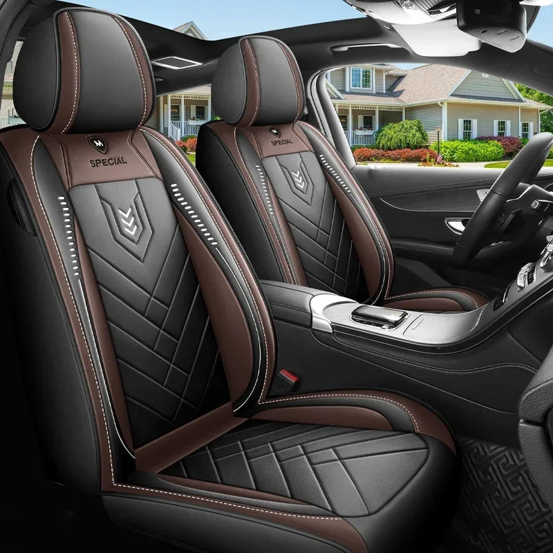brown 1pcs Color Name Universal Faux Leather Car Seat Cover – Single Front Seat
