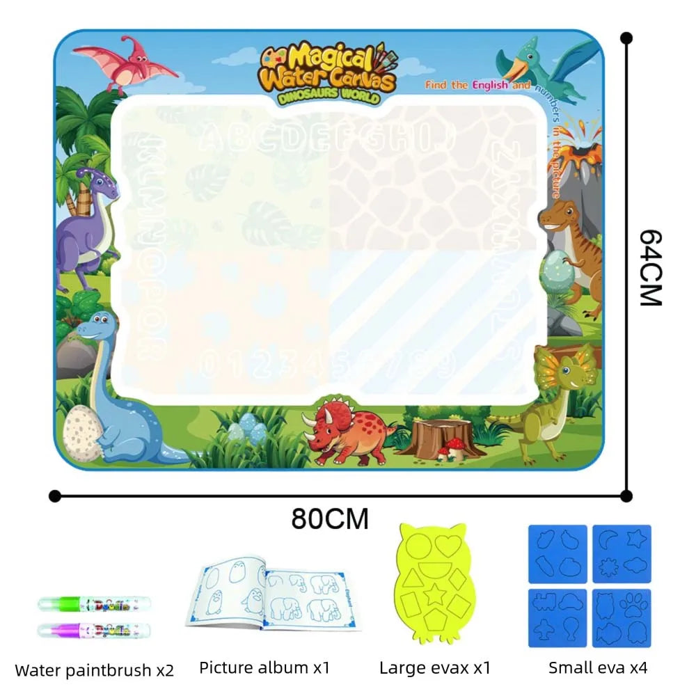 64x80cm dinosaur Color Magic Water Drawing Mat For Kids – Reusable Mess-Free Doodle Board