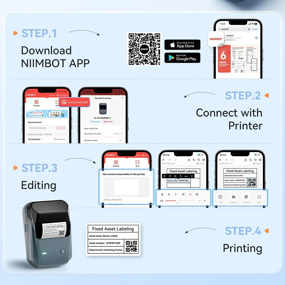 Bluetooth Thermal Label Printer – Portable 2-Inch Sticker Maker